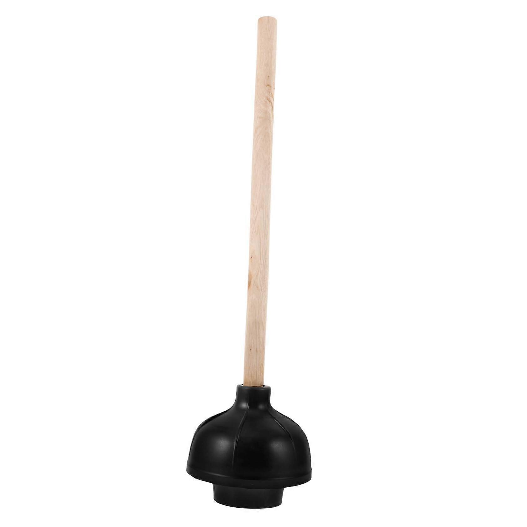 Toilet Plunger With Wooden Handle Ergonomic Drain Cleaner For Sinks, Clog Removal, Home, Office, Hotel