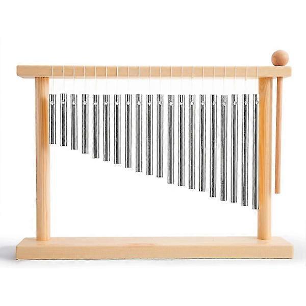 20-Note Table Bar Chime 20 Bars Instrument for Percussion with Mallet (Silver)