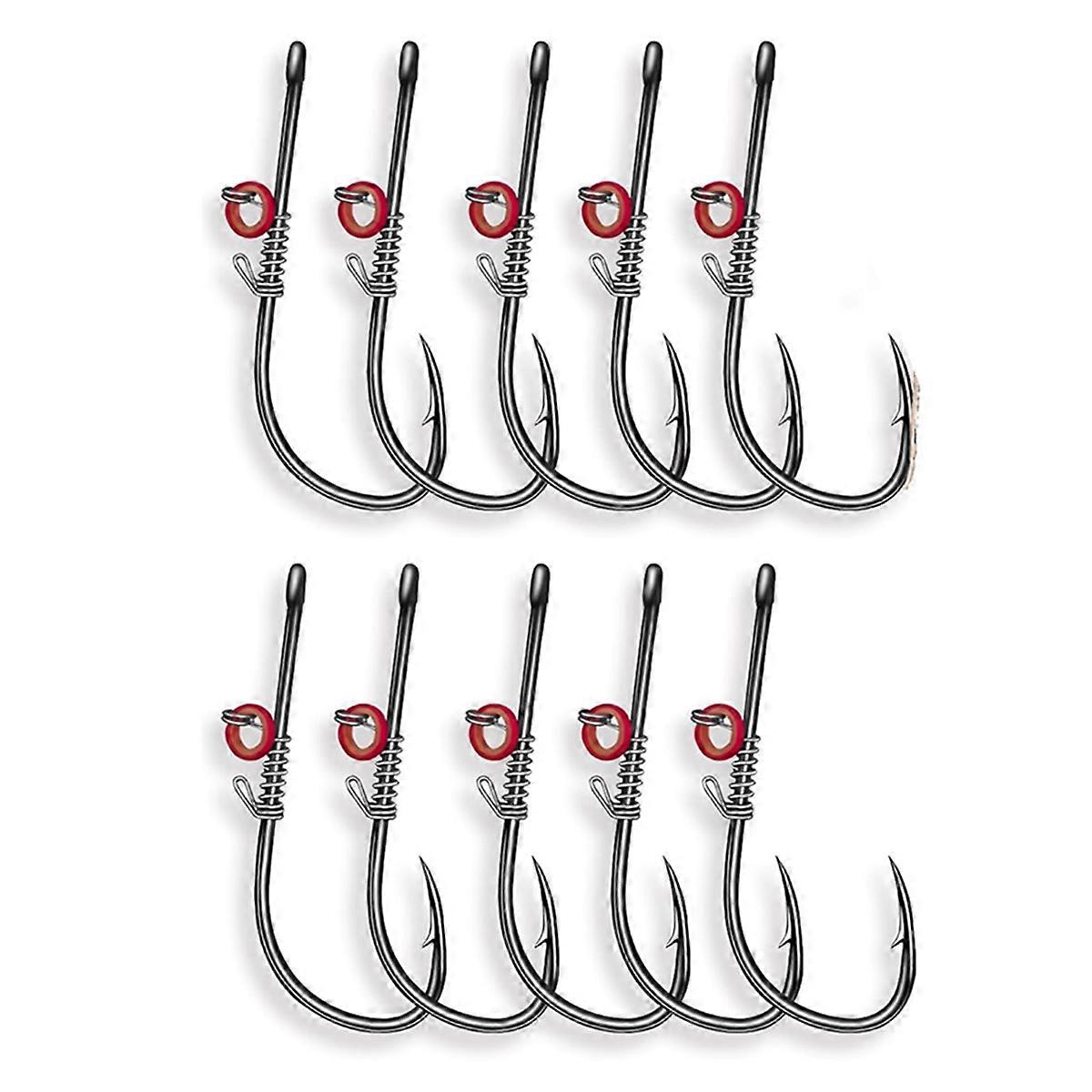 10PCS Live Shrimp Hook Set,Freshwater/Saltwater Fishing Gear,NO.2/0
