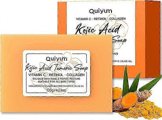Kojic Acid Soap for Face & Body, Turmeric Soap with Vitamin C, Kojic Aicd Natural Soaps Moisturizing & Refreshing, Dark Spot Remover for Even Skin Ton