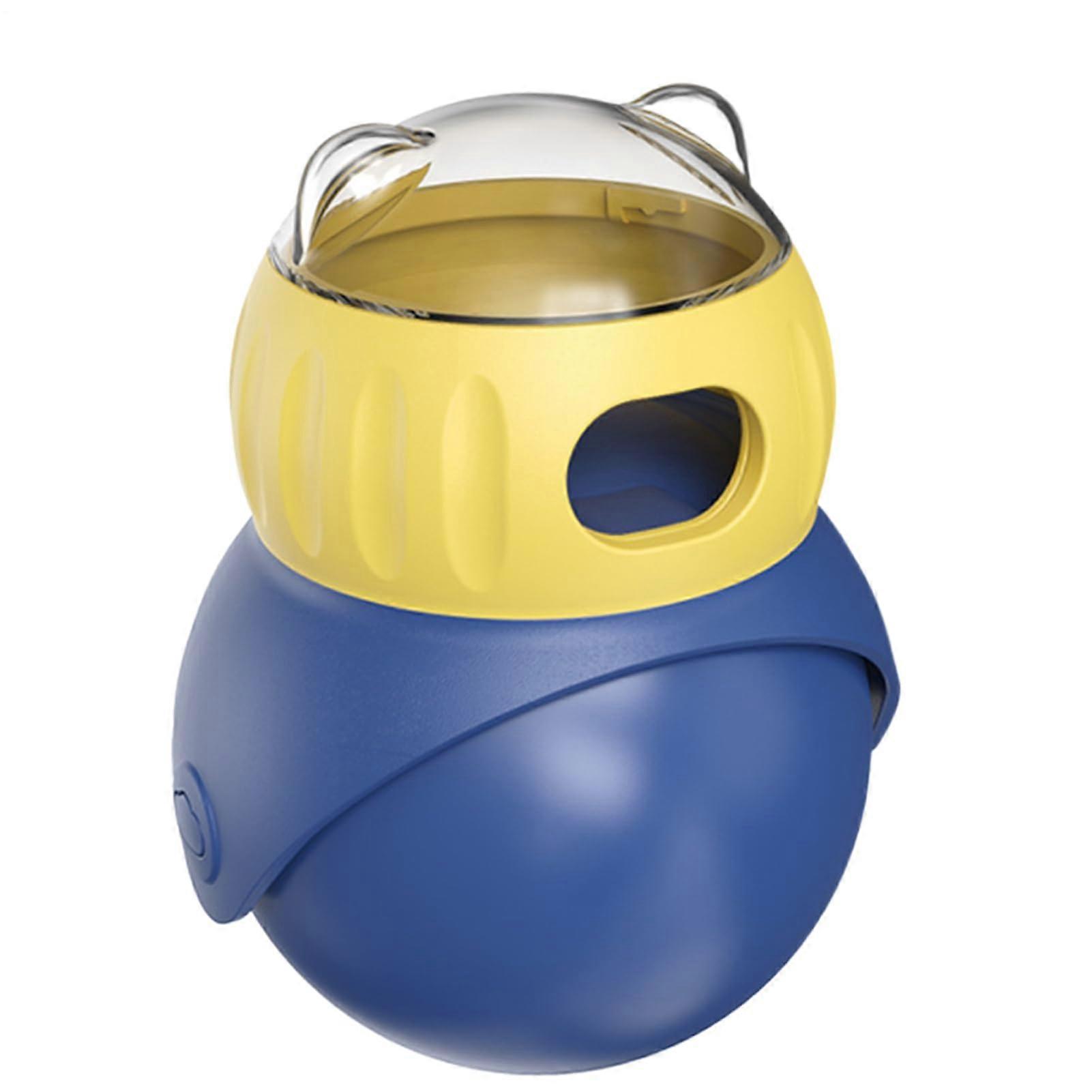 LeckerliSpielball Dog Container, Adjustable Food Dispenser with Rolling Ball – Interactive Toy for Pets, Blue
