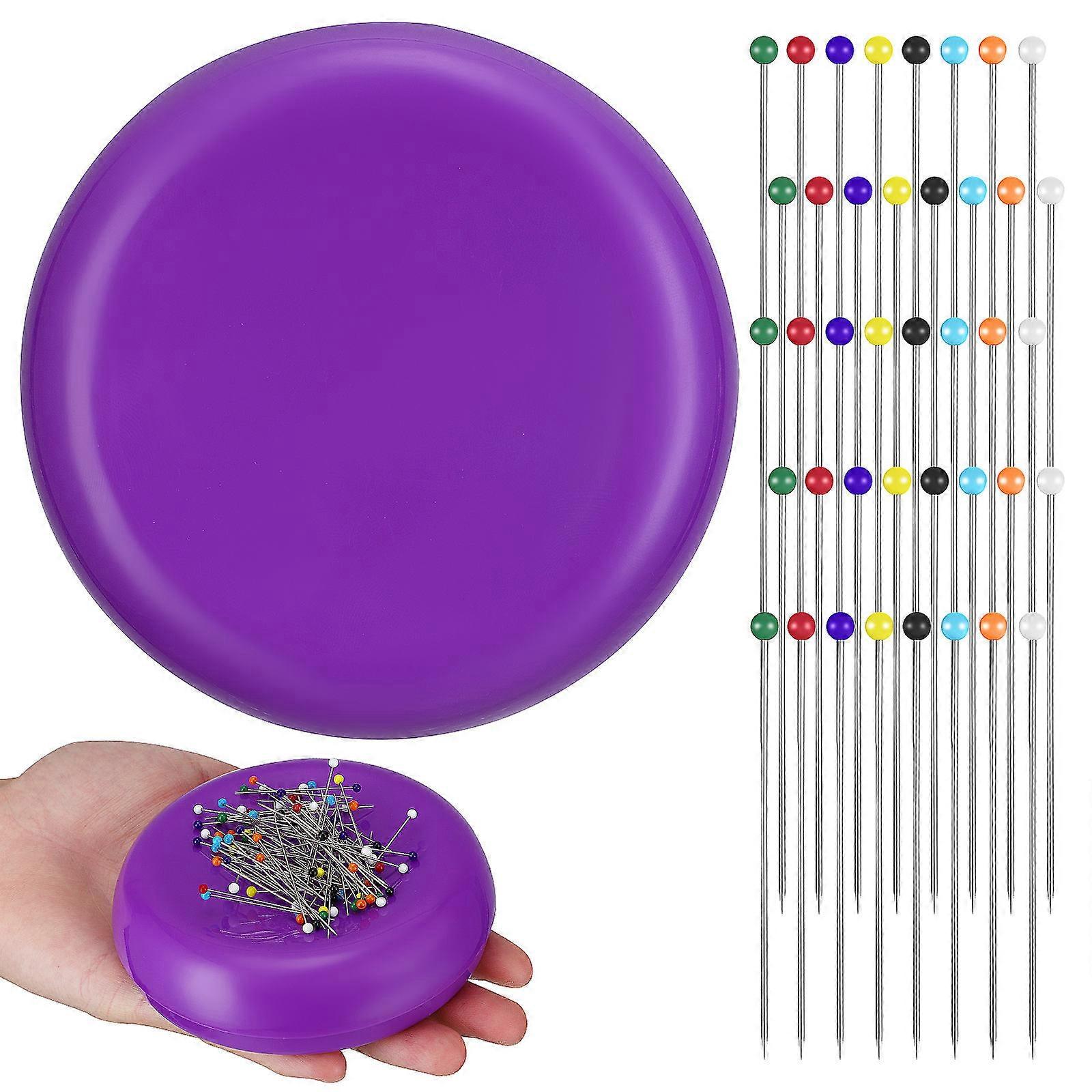 Magnetic Pin Cushion and Needle Holder with Pins Included in 1 Set