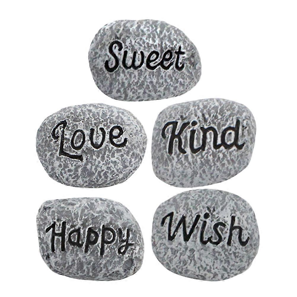 5pcs Natural Resin Pebbles for Aquarium, Garden & Plant Decoration – Durable, Non Fading Landscaping Stones for Flower Arrangements and Pathways