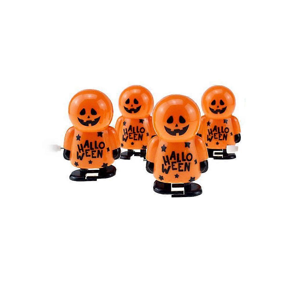 Bouncy Pumpkin Toy Designed For Halloween Festivities Perfect For Kids 12.5x10x10cm Orange Wind-Up 4Set