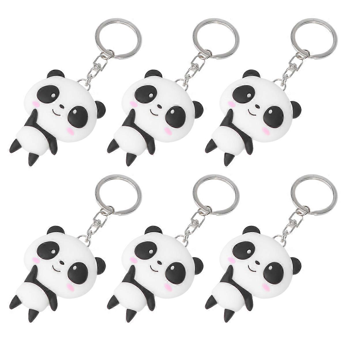 Panda Shape Cartoon Keychain 8Pcs Creative Style Keyrings Perfect For Collectors And Party Attendees Multi Color Decoration
