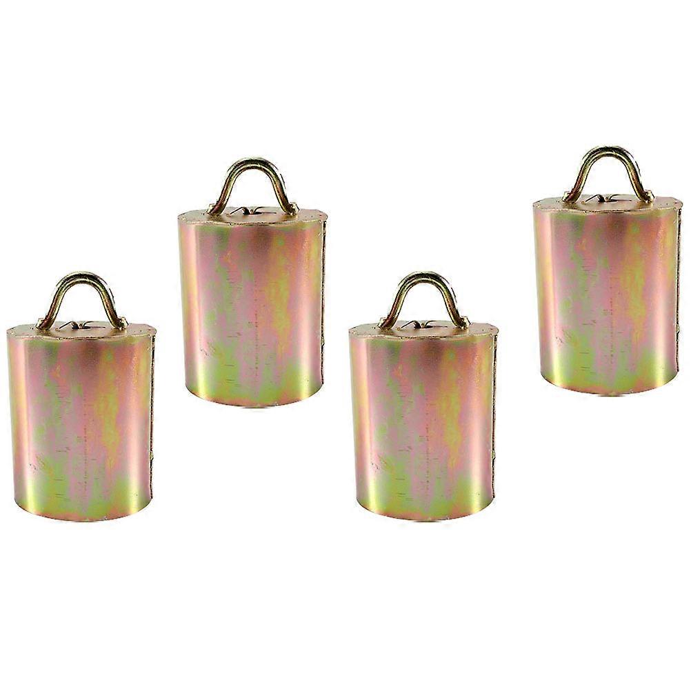 Livestock Bells Set Of 4Pcs With Galvanized Alloy Construction Ideal For Outdoor Farming Activities