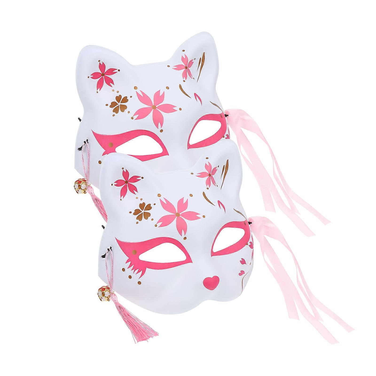Novel Cosplay Mask Props For Cosplayers Available In Rosy Color With Unique Fox Shape For Halloween Use 2Set