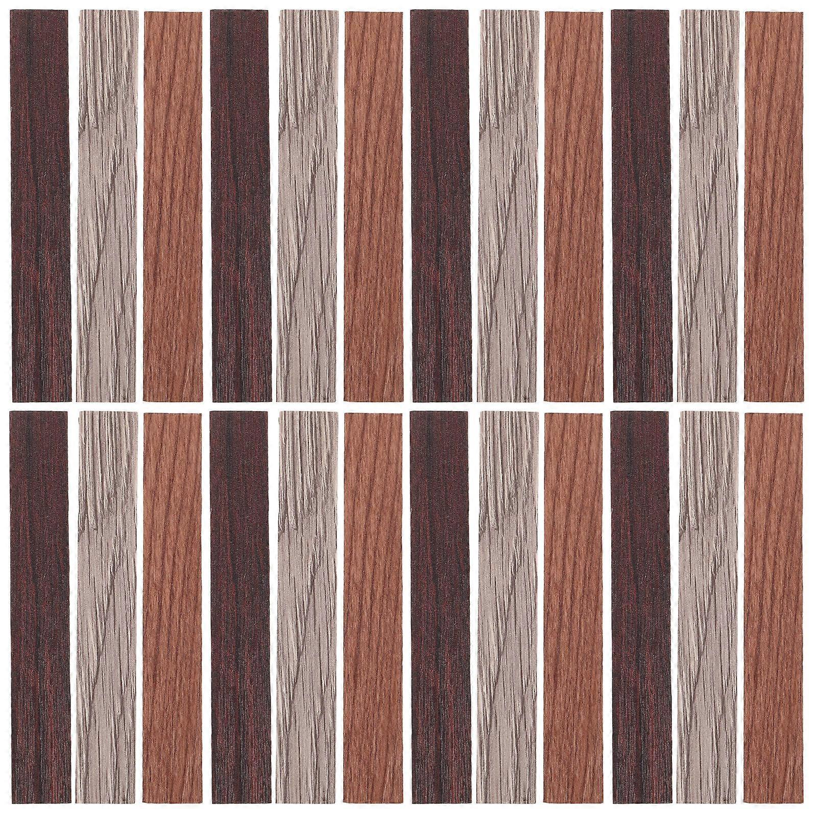 20PCS Miniature Dollhouse Wood Flooring Tiles Peel & Stick Realistic Wood Grain Floor Planks for DIY Tiny House Accessories