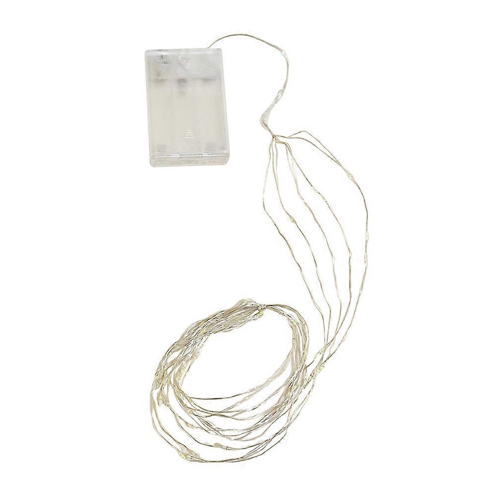 Delicate Battery Operated LED Branch Waterfall Light for Decor White Plastic Copper Wire