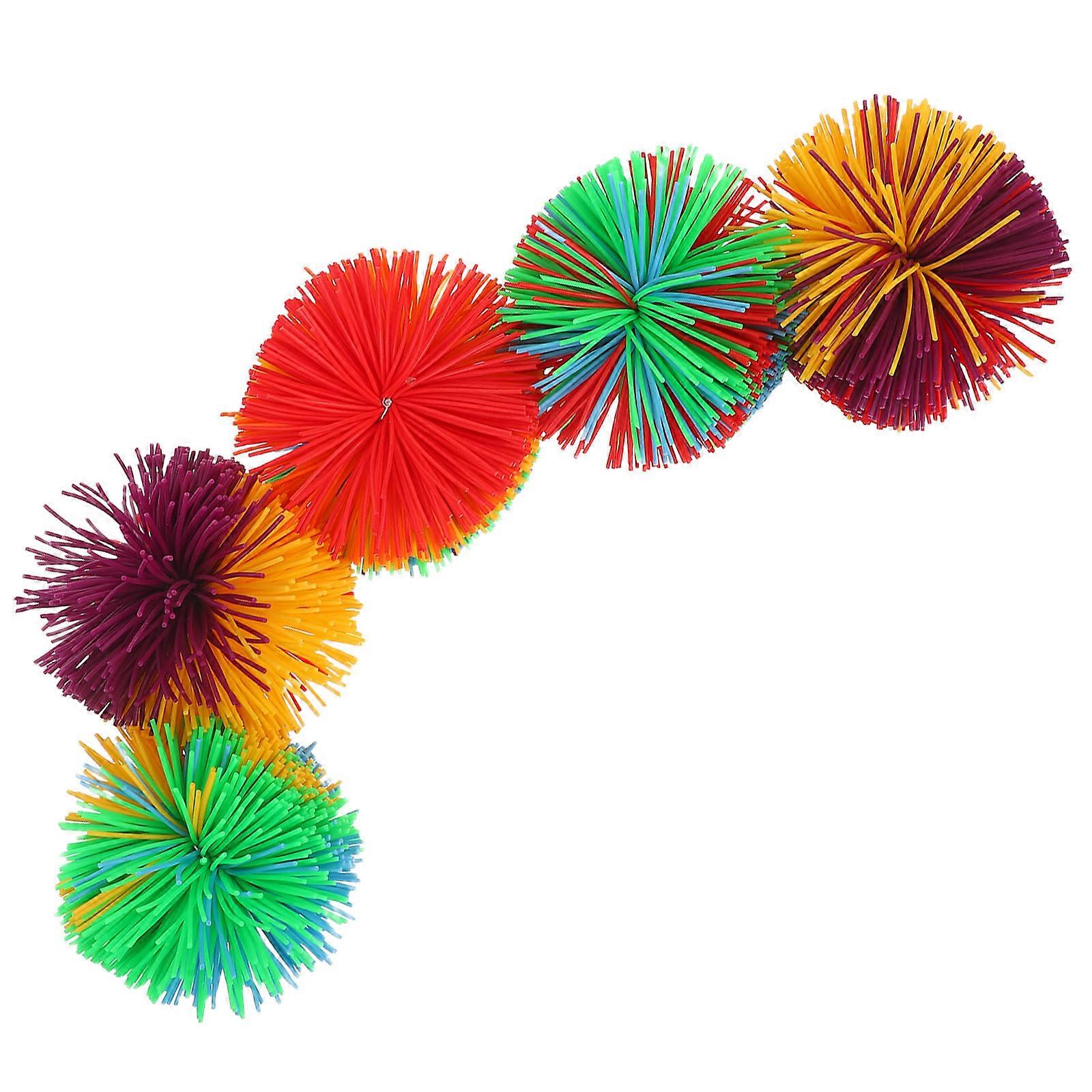 Colorful Stringy Ball Toy 5Pcs For Stress Relief Indoor Playing 6Cm In Diameter Round Shape