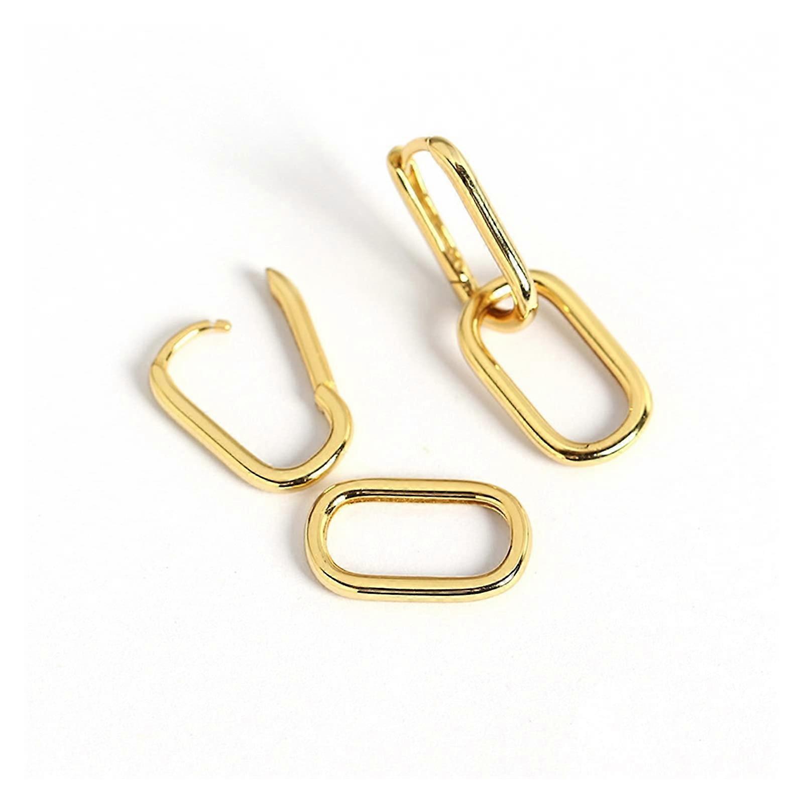 Fashion Jewelry 925 Sterling Silver Geometric Oval Removable Earrings Simple Metal Style High End AA Grade