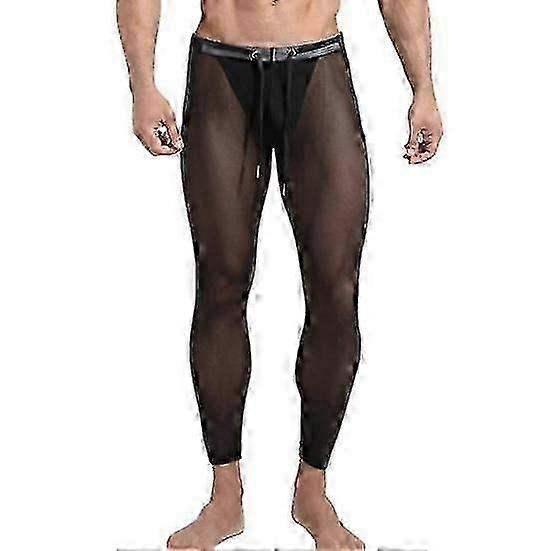 Sport Mesh Pants Ultra-thin Soft Breathable Elastic See-through Drawstring Waist Solid Color Skinny Training Sports Cycling Sweatpants Long