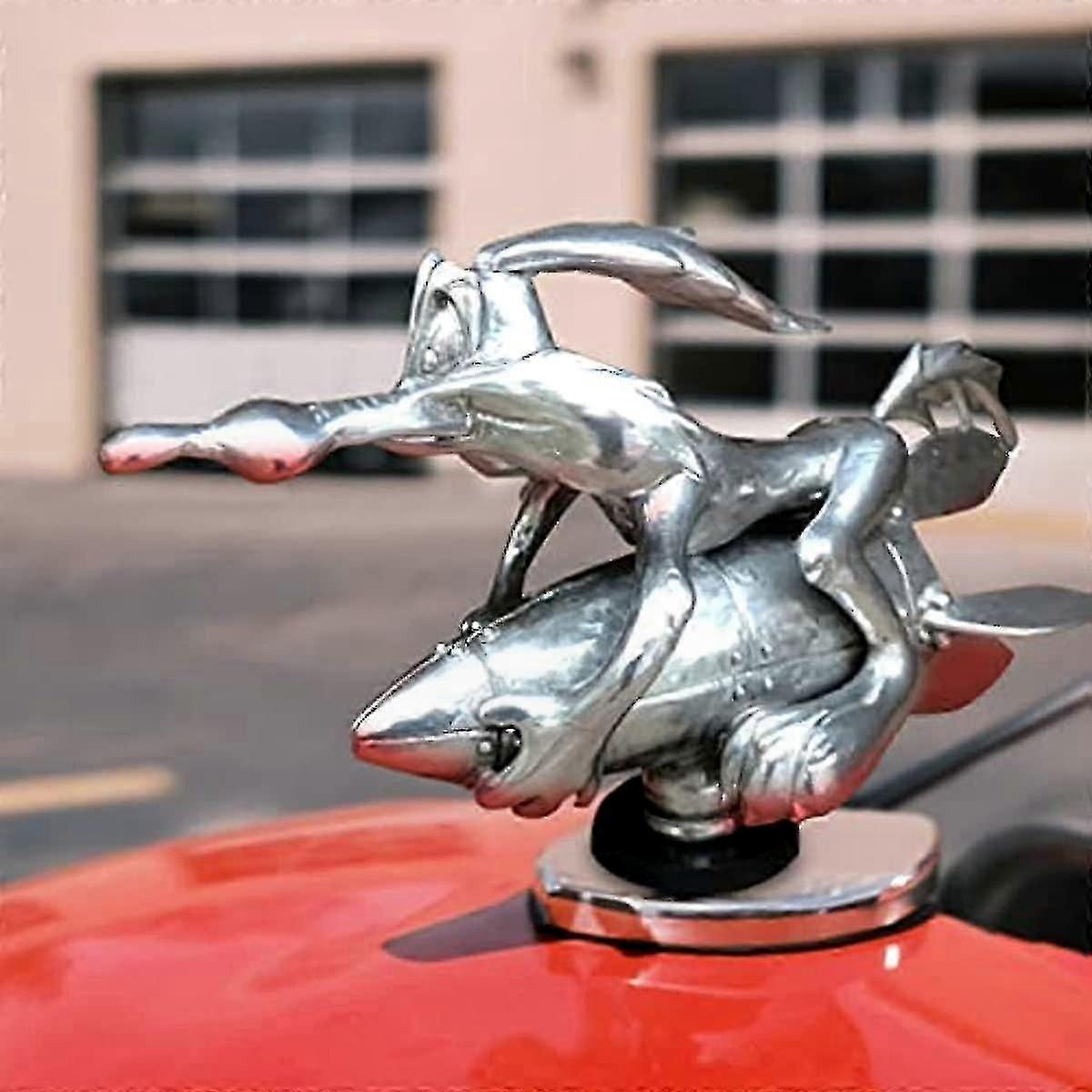 Oldtimer Motorhaube Verzierung, klassische Animation inspiriert Metalldekoration, universelle Passform für alle Automodelle