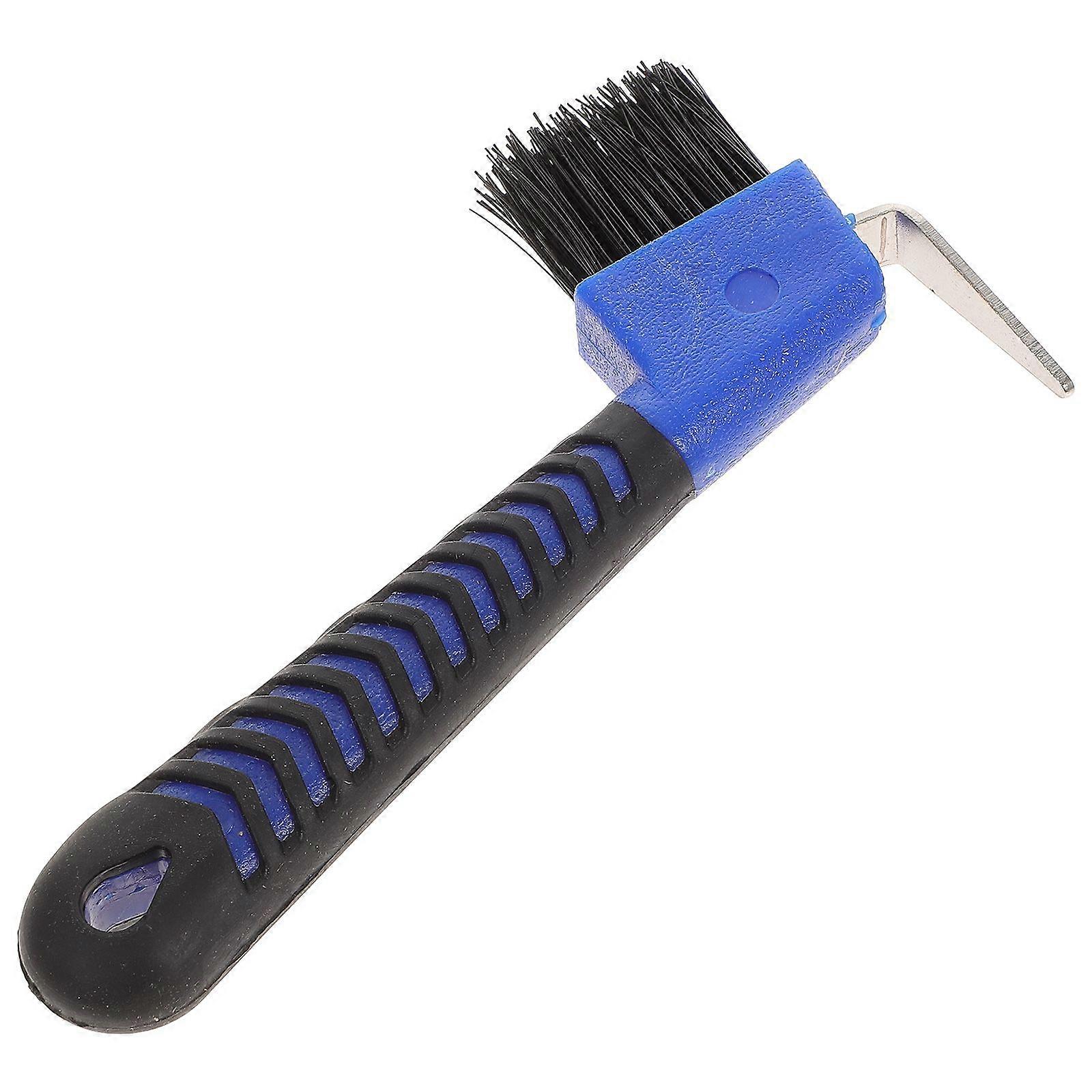 אחיזה דלוקס פרסה לבחור פרסה גומי לבחור עם מברשת סוס טיפוח כלים (צבע אקראי)