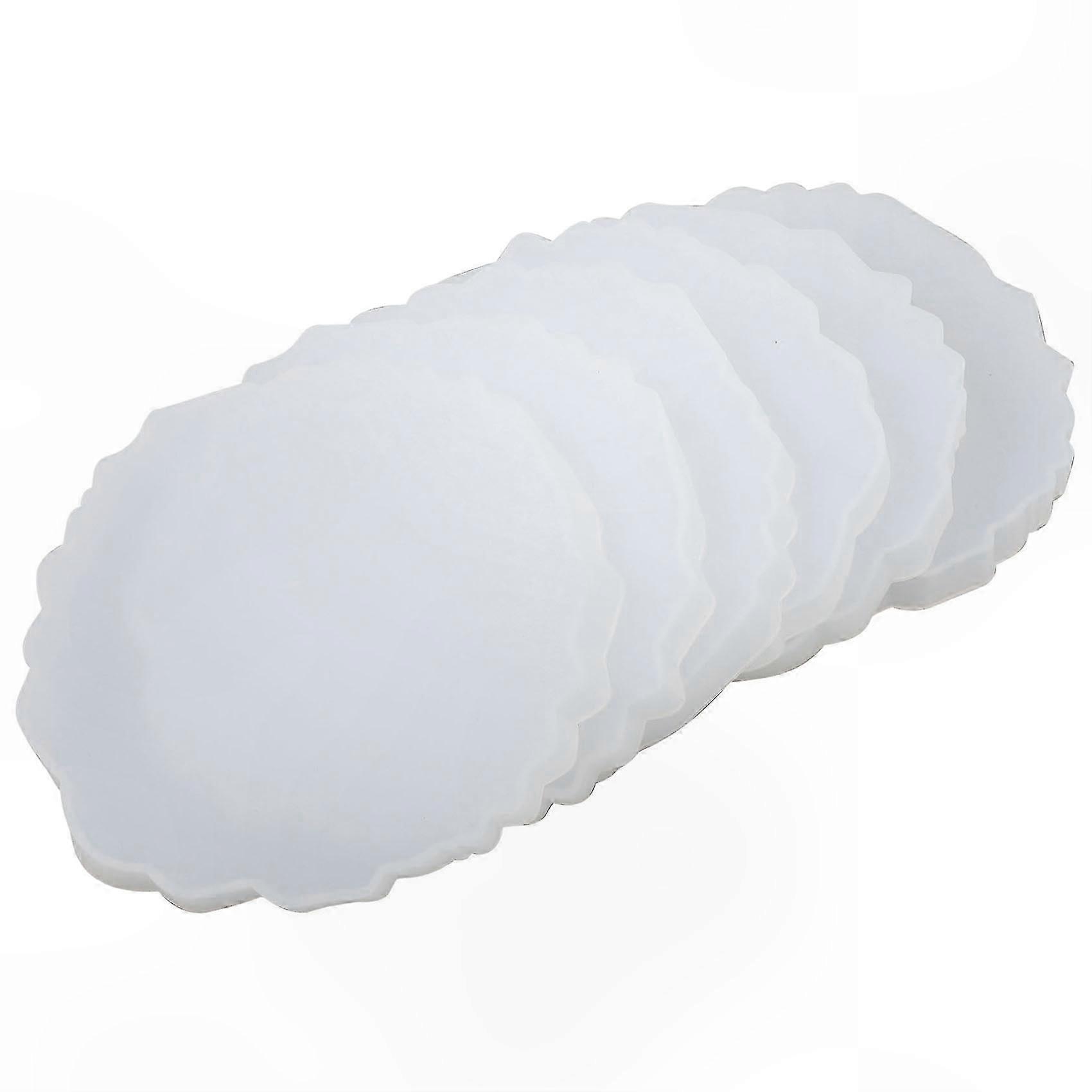 Large Silicone Coaster Mold Set, 6-Piece Resin Tray Mold, Irregular Wave Design for DIY Epoxy Projects