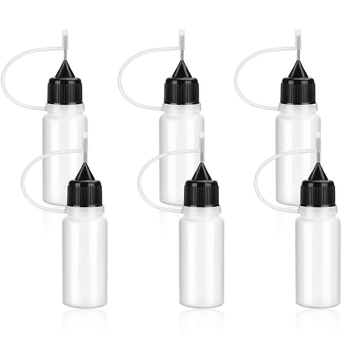 Pack of 6 Dosing Bottles, Squeeze Bottle, Needle Bottle, Small Plastic Bottles