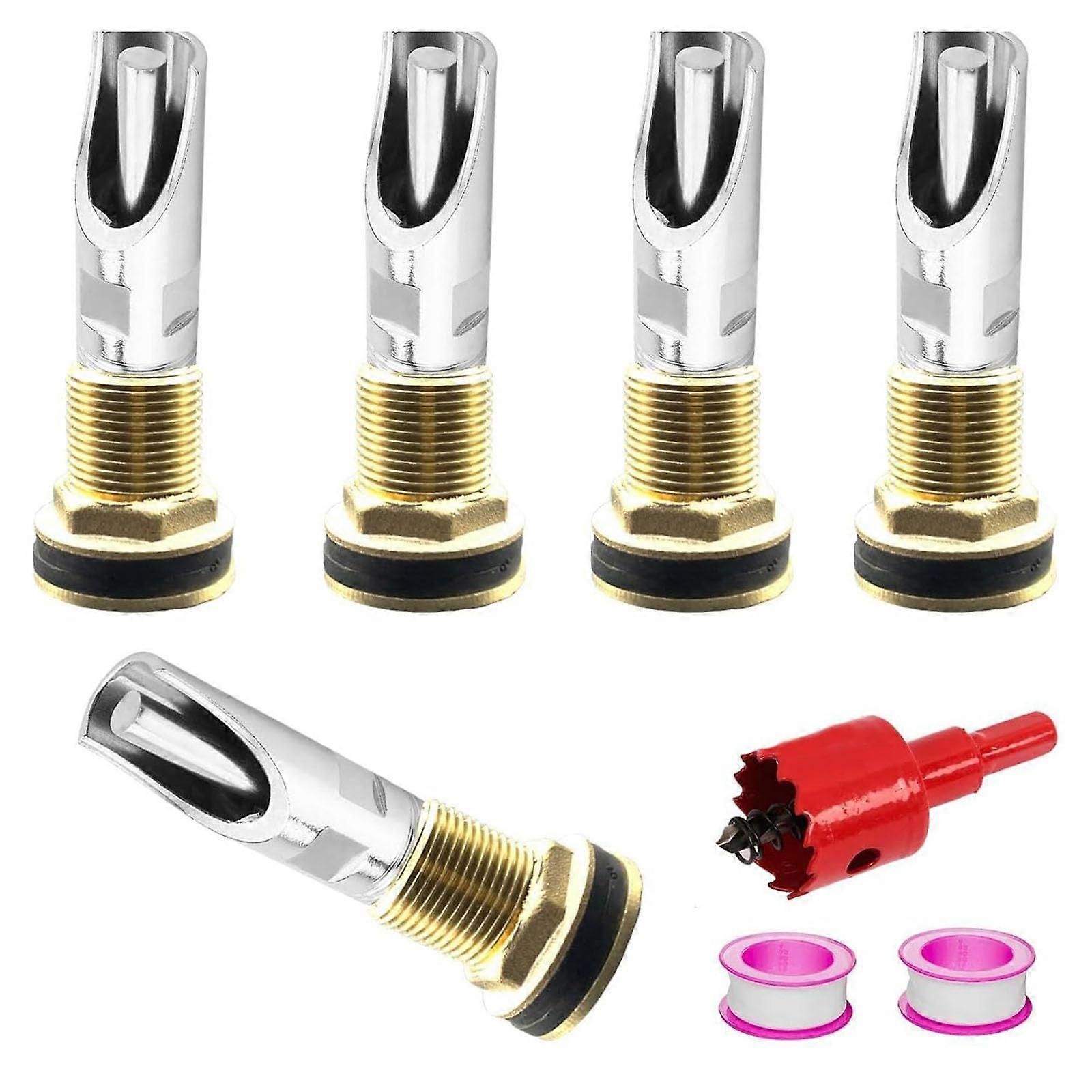 Stainless Steel Pig Nipple Drinkers - 5-Pack, Easy Installation, Brass Fittings Included, For Pig Watering Systems