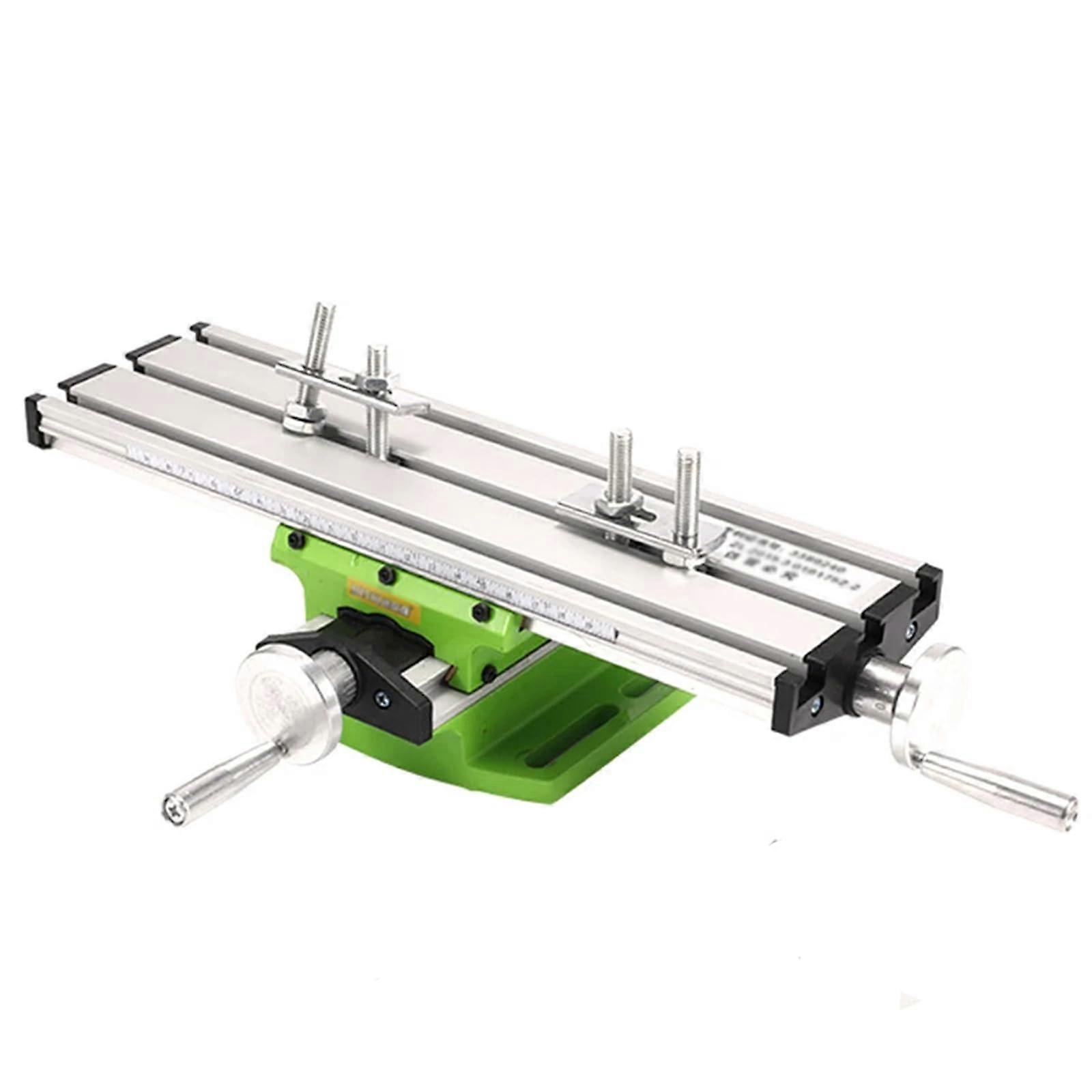 Milling Machine Multifunctional Work Table Cross XY Sliding Table Drill Vice Tool Attachment for Bench Drill Aluminium Alloy