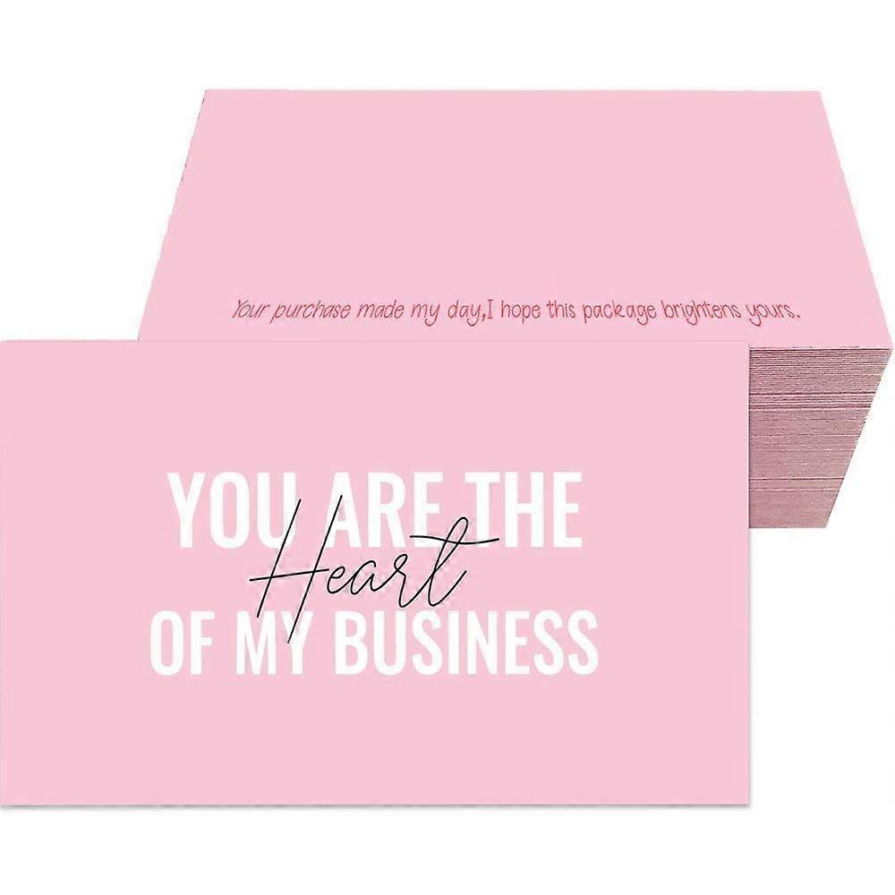 120Pcs 3.5in Pink Thank You Postcards, Appreciation Cards, Cardstock Support Labels, Wrapping Package Inserts