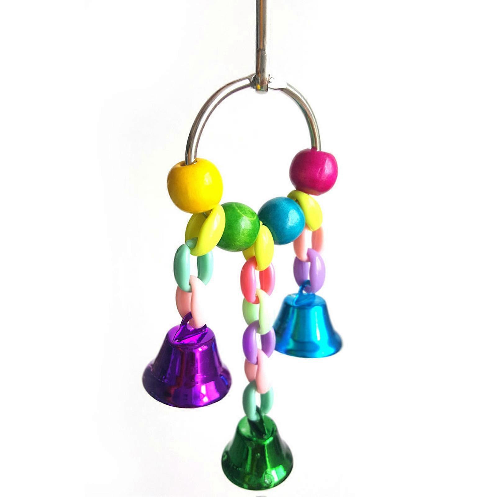 8Packs Parrot Chewing Toys Bird Toys Frosted Jumping Board Swing Ring Bell String for Small Parakeets, Cockatiels,Conures