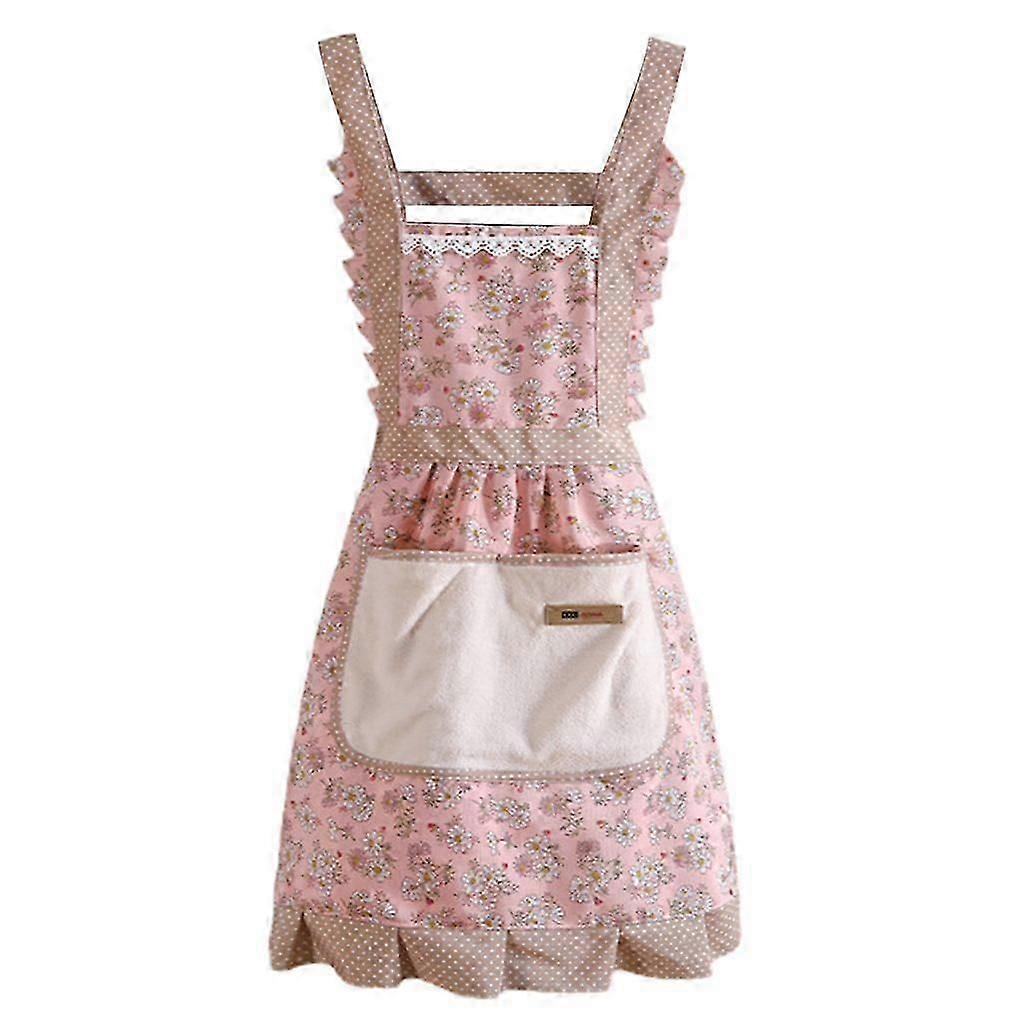 Pink kitchen apron with pockets: Stylish and functional cooking essential