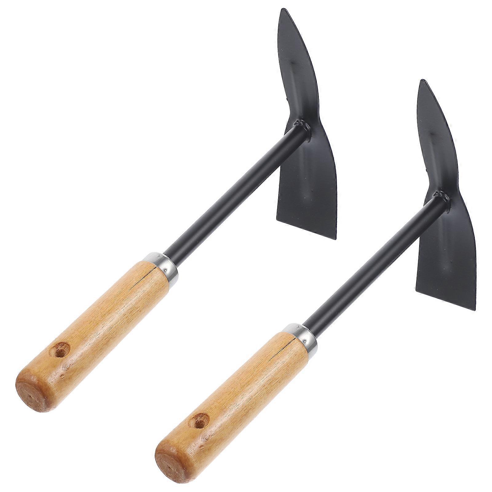 Hand Trowel Garden Tool for Mountaineering Constructed with Iron and Wood for Transplanting 2Pcs