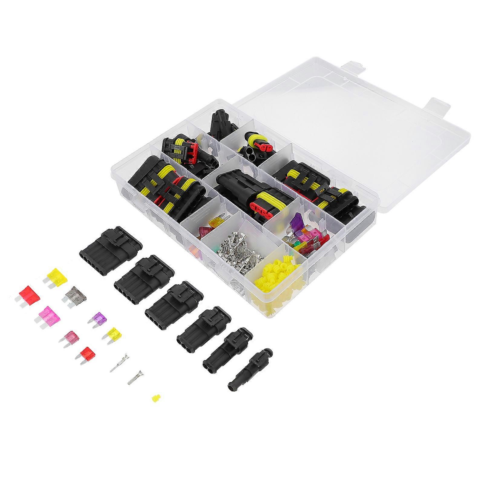 Wiring Connectors Kit for Car Automotive Connector Design Flexibility Dust-Proof Plastic and Copper 216 Pcs