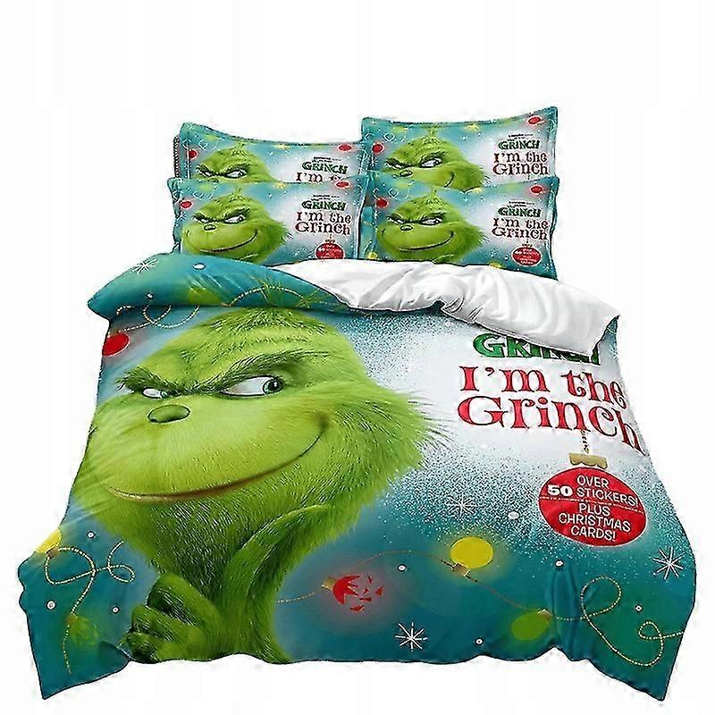 Grinch 3d sengetøj sæt pudebetræk