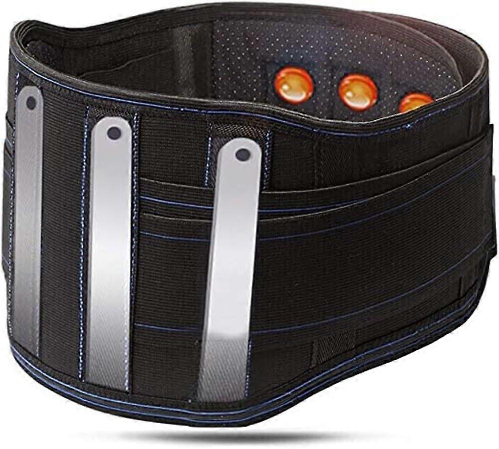 Lower Back Support Belt Adjustable Straps Breathable Mesh Panels Black Size M/Medium For Lumbar Pain Relief