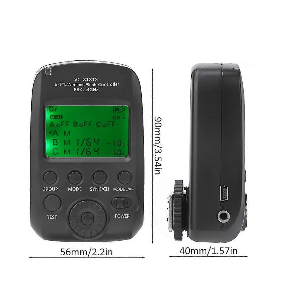 VISICO VC-818TX Wireless E-TTL Flash Trigger 90x56x40mm Black