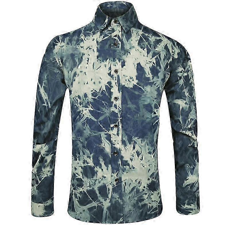 menns langermet denim skjorte