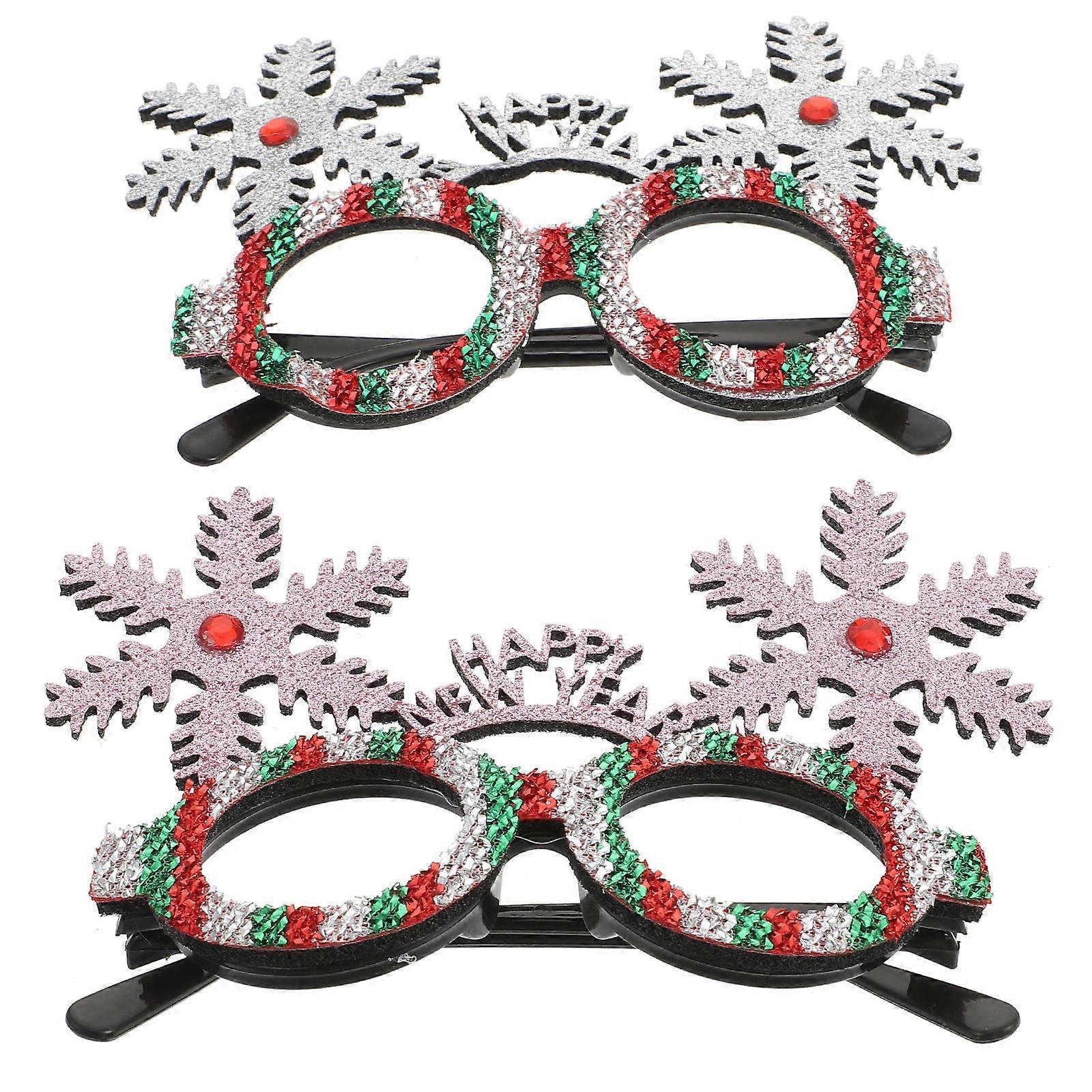 Creative Glasses Fake Glasses for Bridal Shower Assorted Color Plastic Designed for Photo Prop Use with 2Pcs