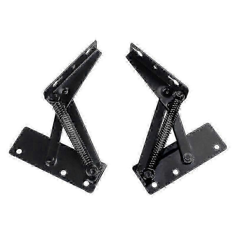 2Pcs Adjustable Black Metal Hinges for Sofa Bed, Multifunctional Spring Support Hardware with Durable Construction