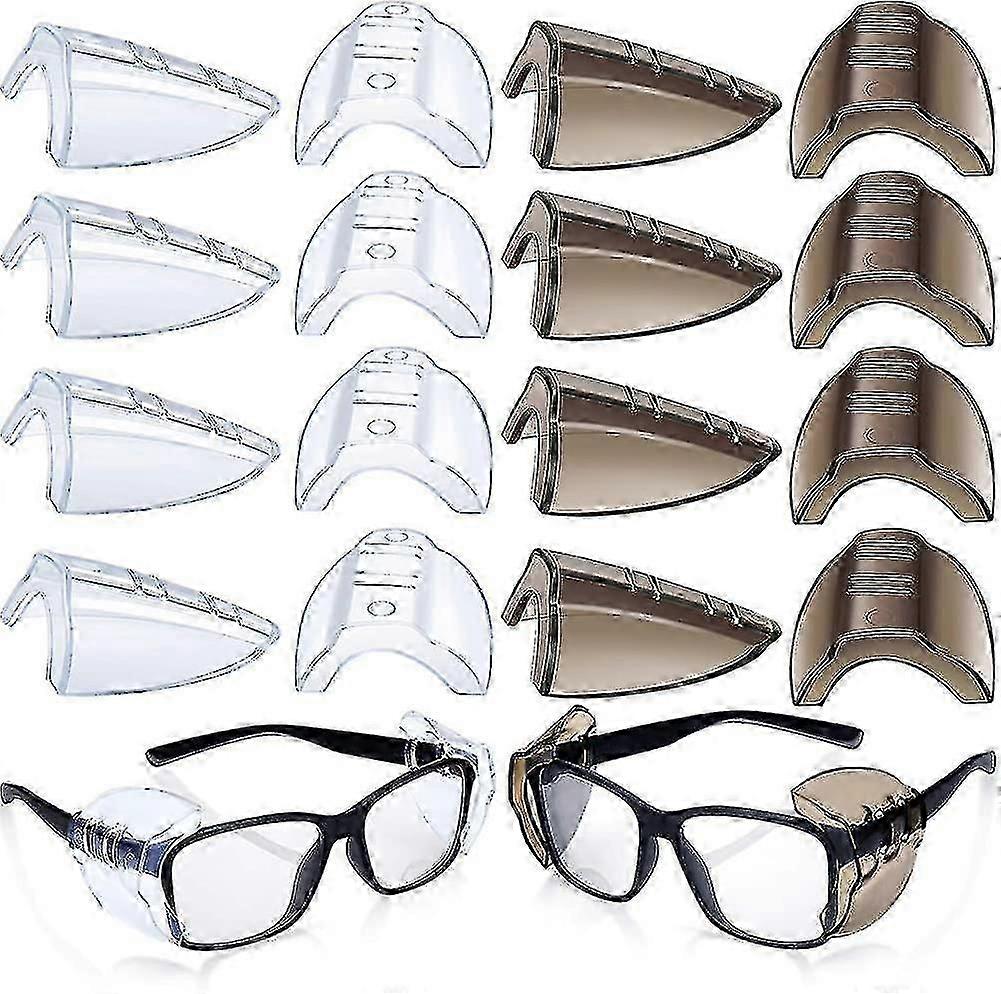 8 perechi de ochelari de protecție laterală Slip Clear Flexible Slip Shield Fgao-Yvan