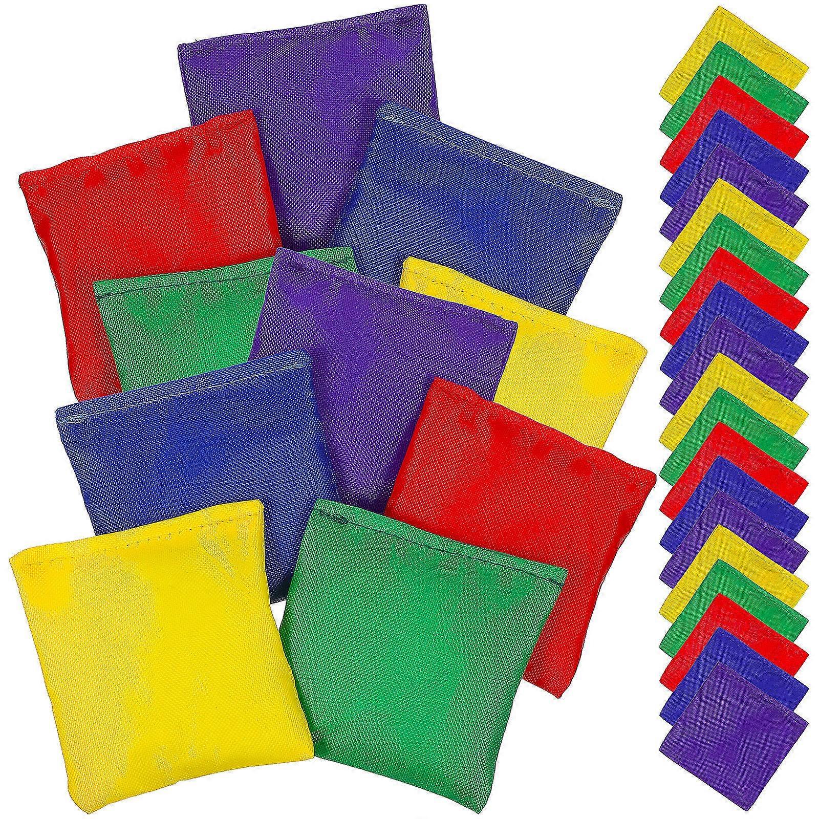 20 Pack Mini Colorful Cornhole Bags – Small Bean Bags for Outdoor Toss Games, Garden Parties & Classroom Activities to Improve Hand Eye Coordination