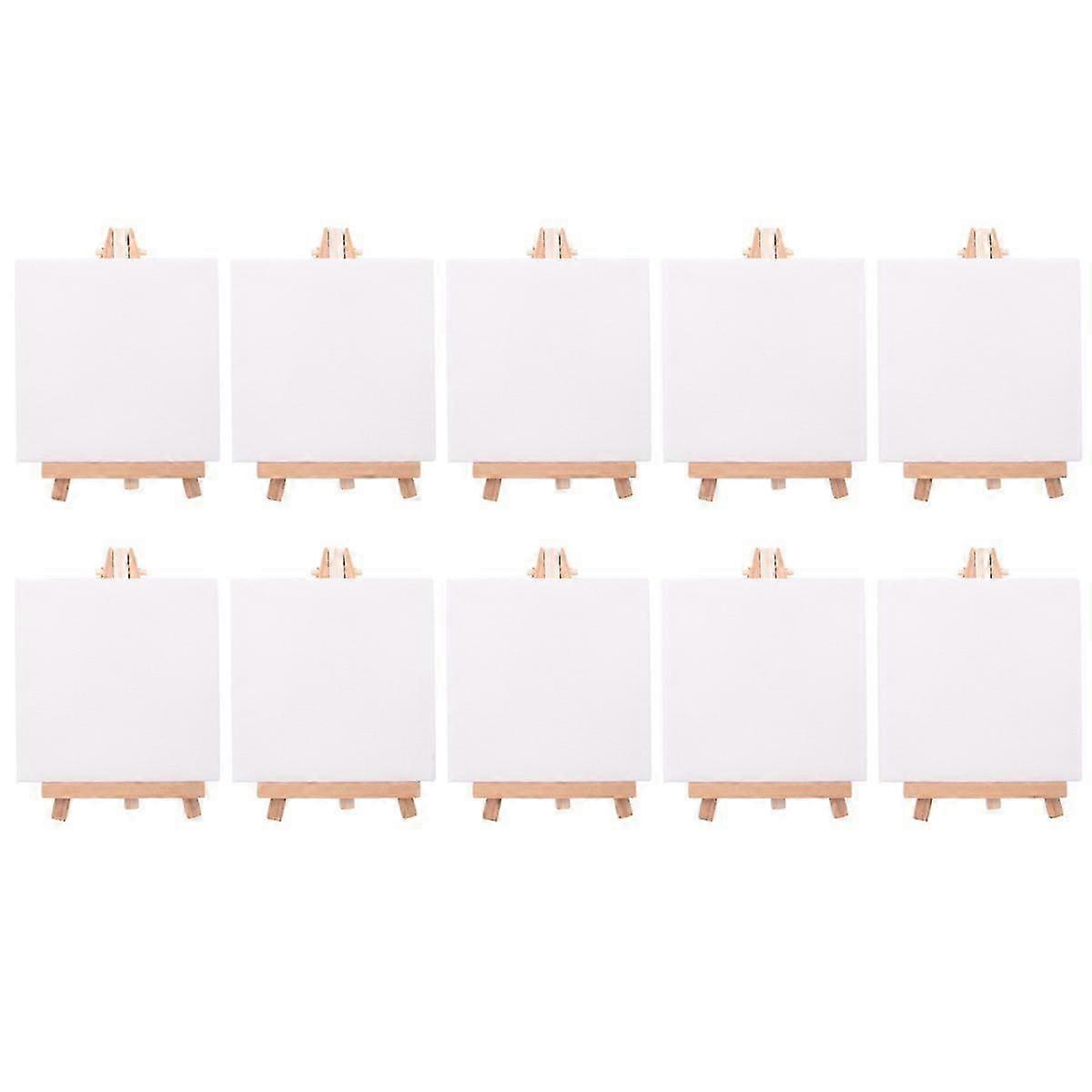 10 Set Artists Mini Canvas Set Painting Craft DIY Drawing Small Table Easel Gift