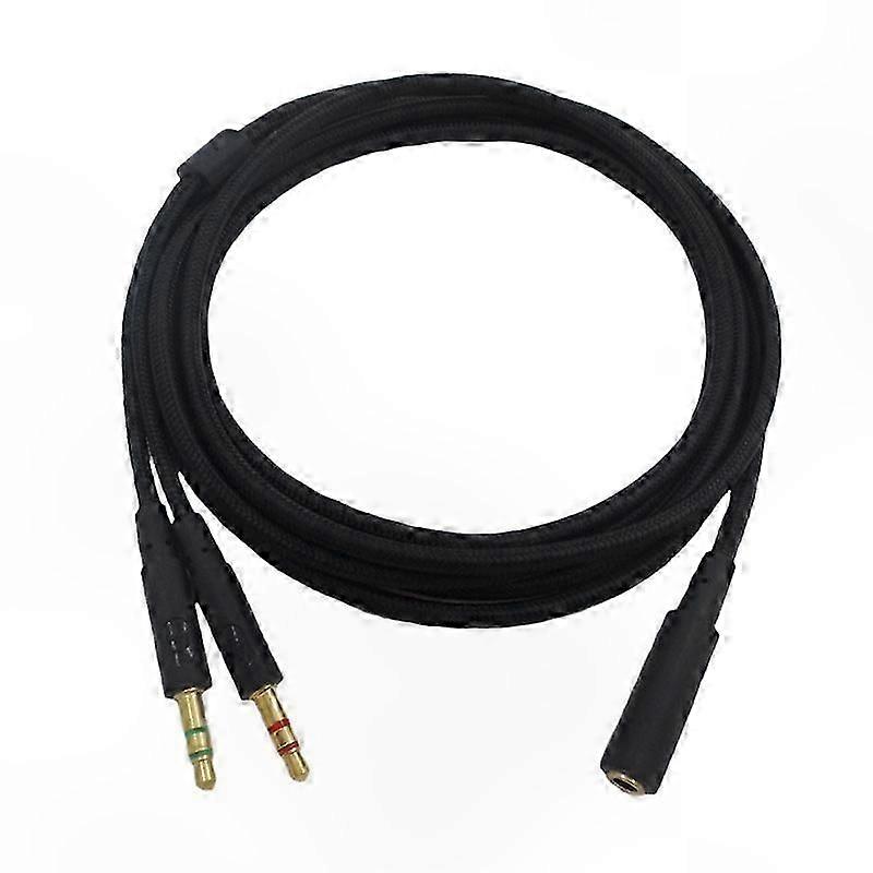 2-in-1 Gaming Headset Audio Extension Cable, 3.5mm Universal Compatibility for Multi-Platform Use