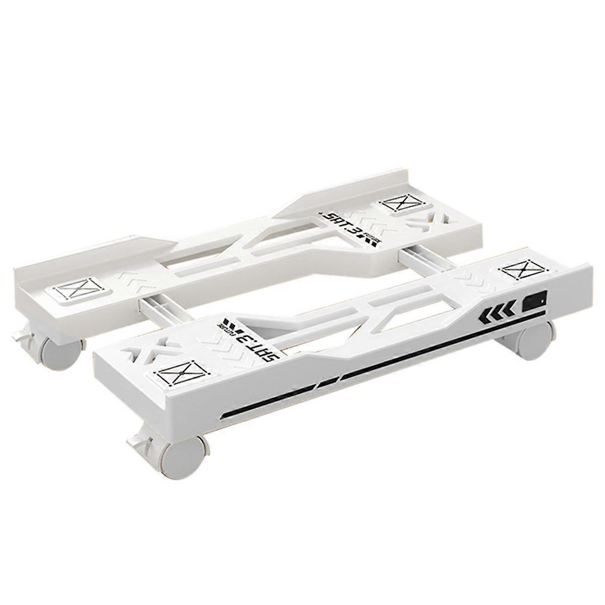 Adjustable Computer Host Bracket Mobile PC Holder Cart Computer Tower Stand White