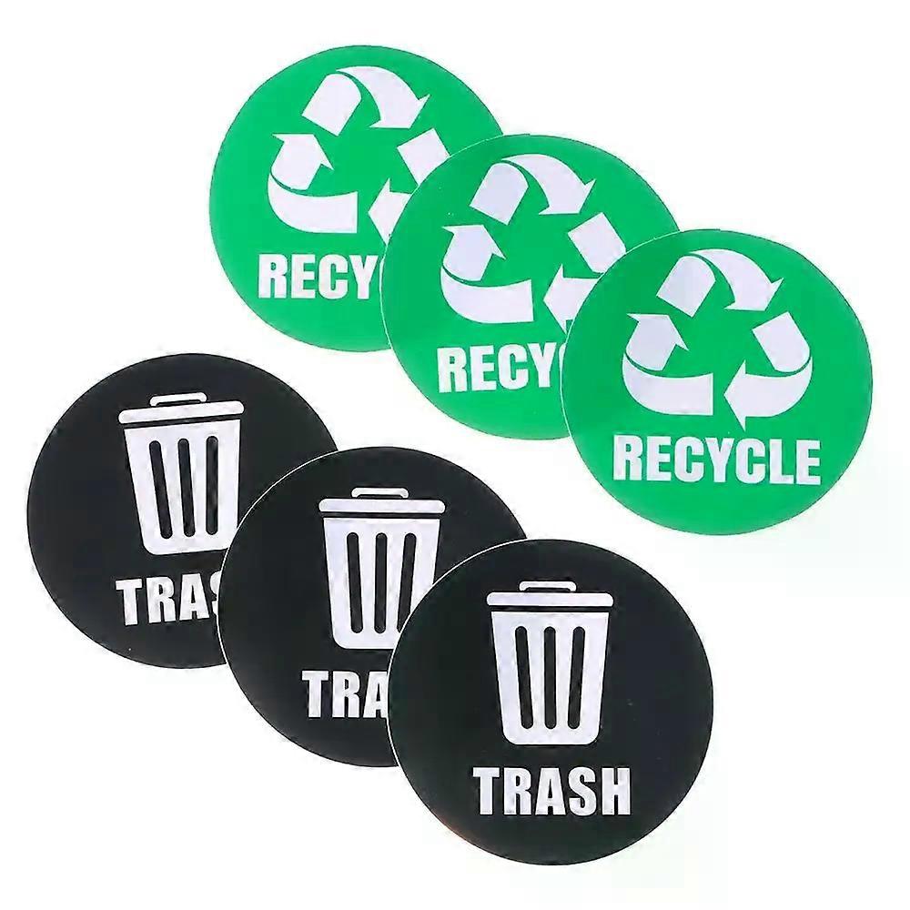 6pcs Trash Bin Classification Sticker Home Self-adhesive Is Recyclable Classification Sign Trash Can Decal