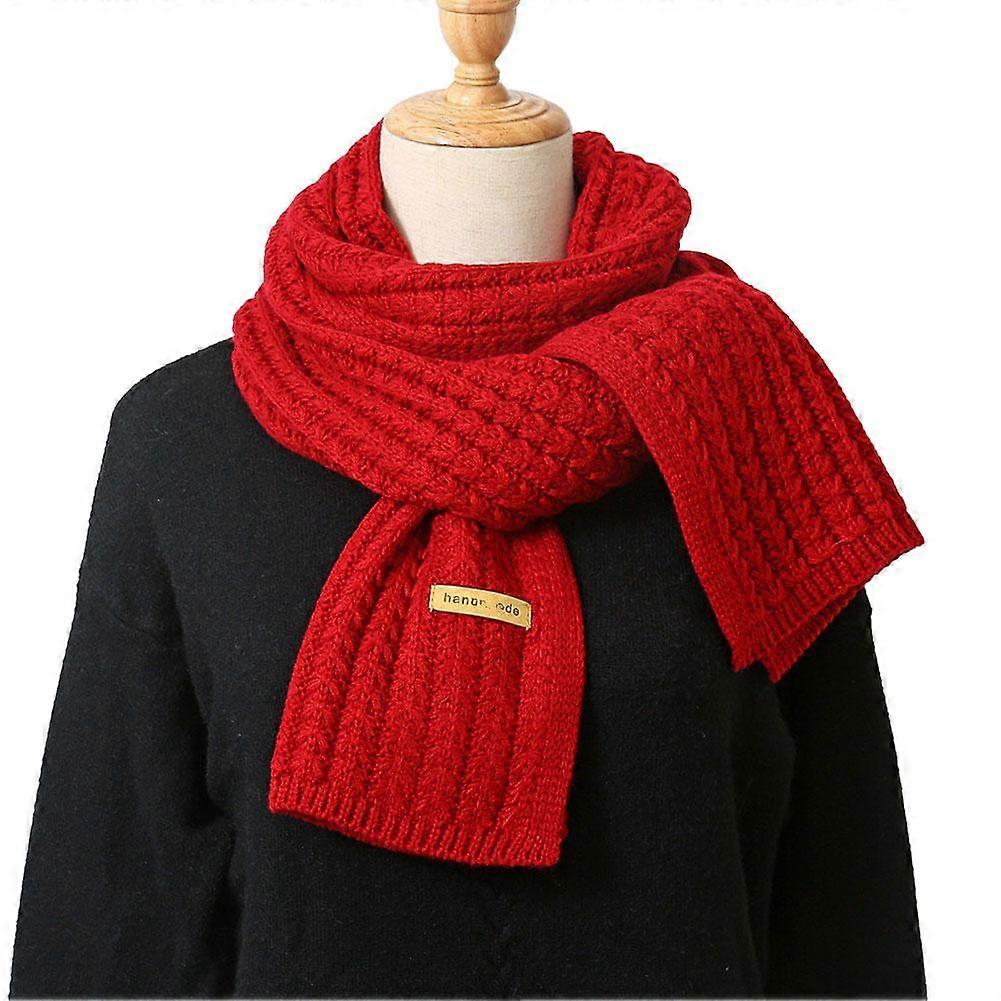Dicker Warmer Strickschal Im Winter Herbst Weiche Einfarbige Modeschals