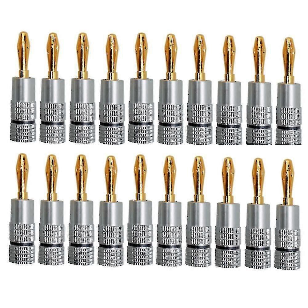 24k Gold-plated Banana Connector Plugs, 4.5mm, 20pcs for o Speaker