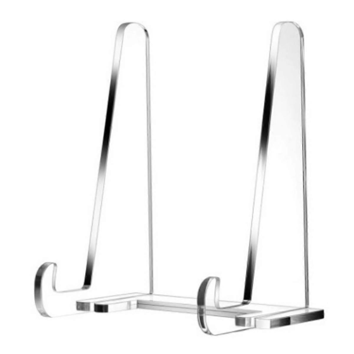 Plate Stands for Display, Clear Acrylic Square Holder Stand Tabletop Picture Frame Stand Easel for Book, Photo 1 Pack