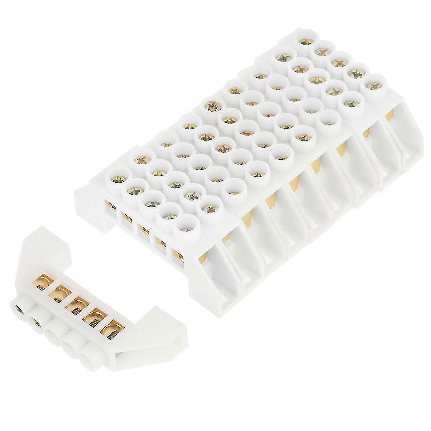 High quality 10 5-position bridge copper terminals, white