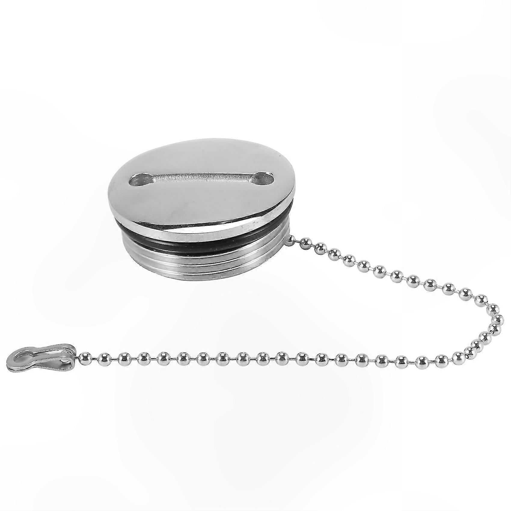 Stainless Steel Deck Fill Cap with Chain for Water and Gas Marine Applications