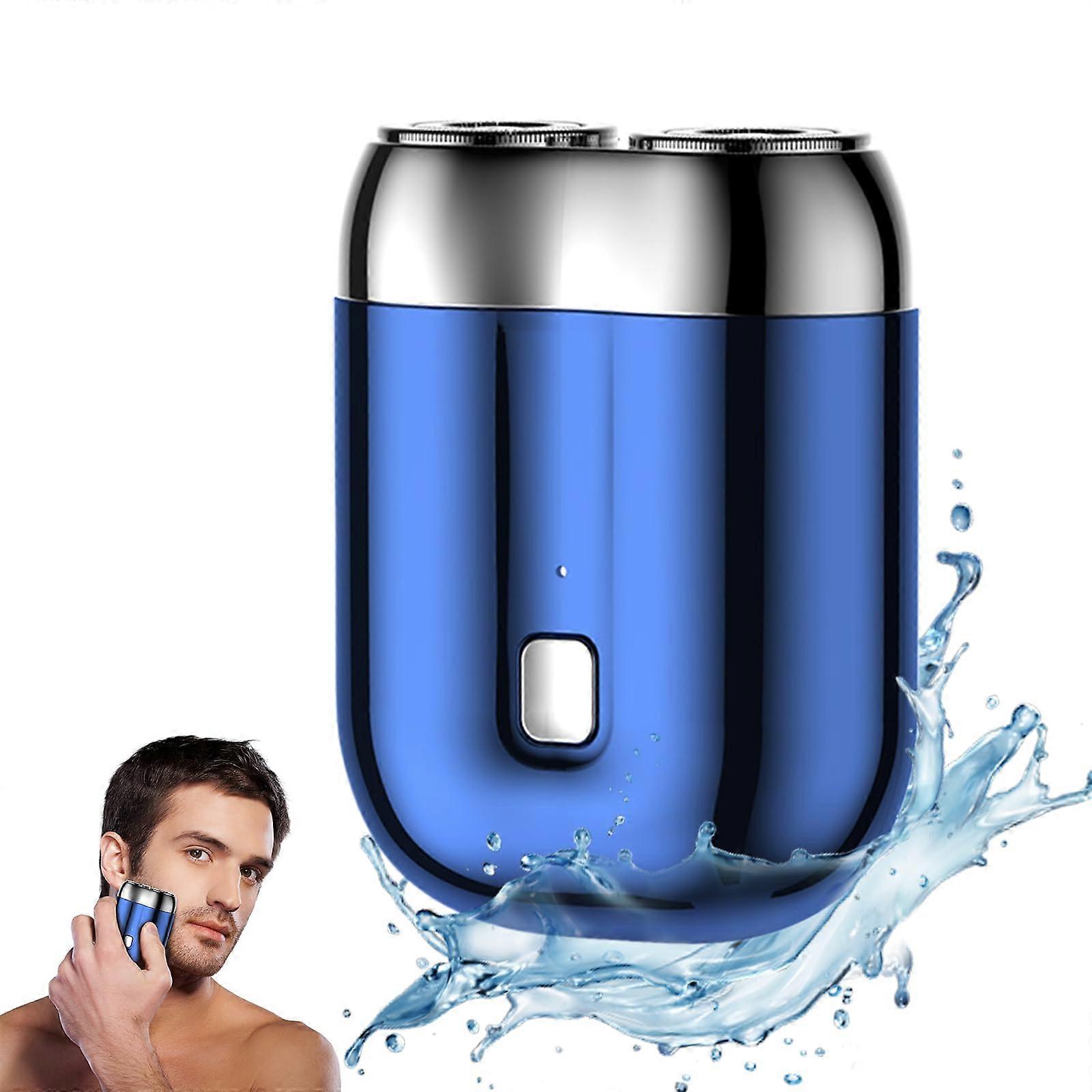 Electric Razor for Men Upgraded 2In1 Waterproof Cordless Rotary Shaver Double Head Razor for Face Wet And Dry Blue