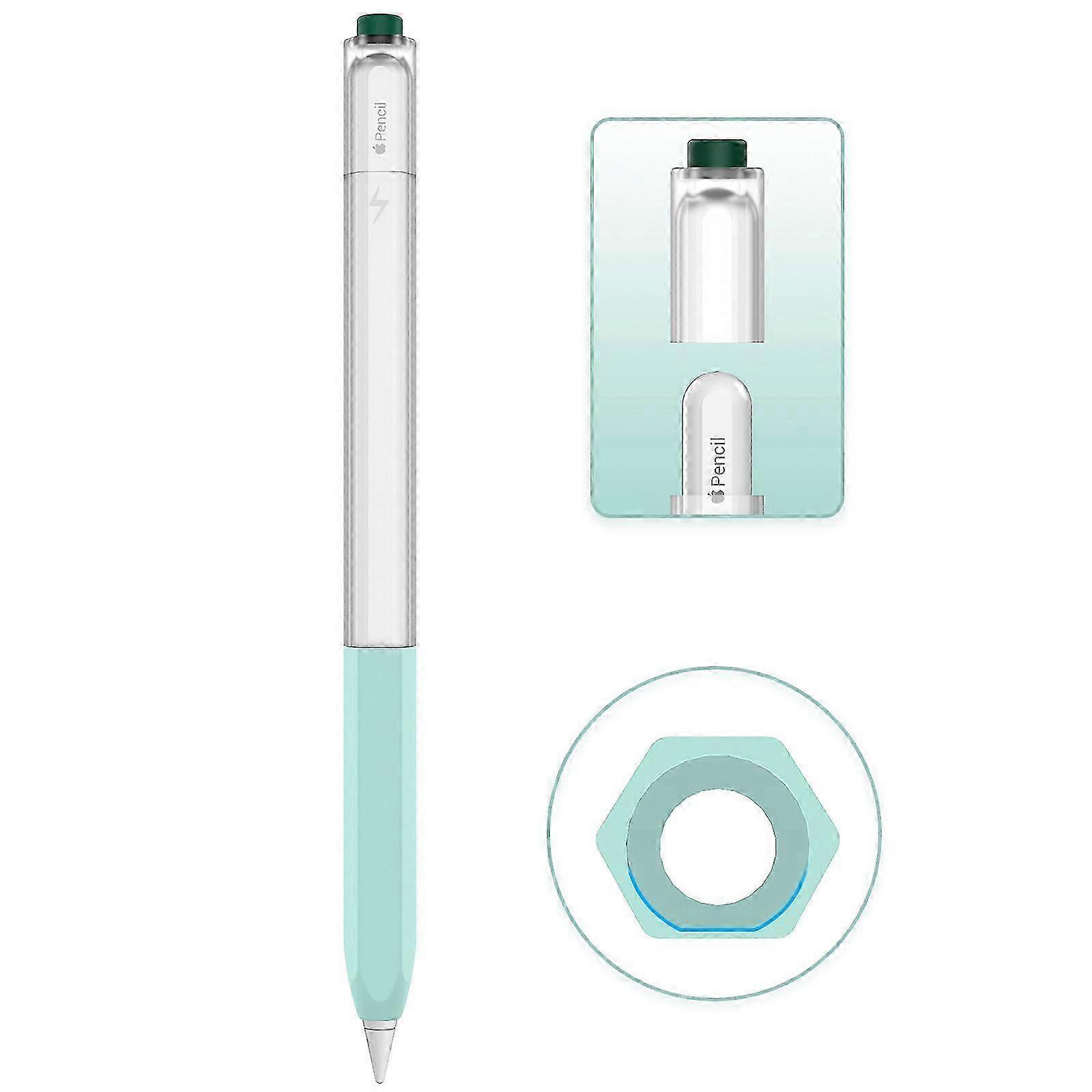 Classic Hexagon Case for Apple Pencil 2nd Generation Cover Sleeve Skin Accessories Translucent with Magnetic Charging and Double Tap