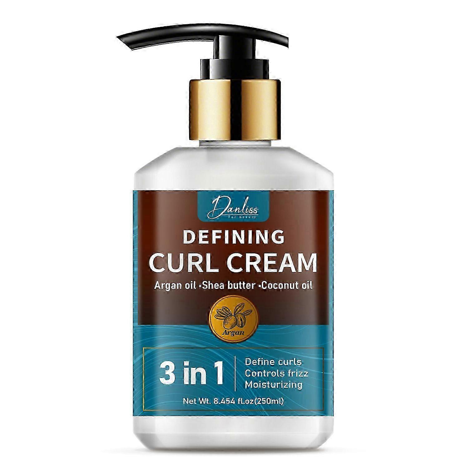 Curl Defining Cream Hydrating Argan Oil Hair Mask Curl Moisturizer for Enhances Wavy Hair and Curly Hair, Smoothing Curling Cream Detangles, Condition