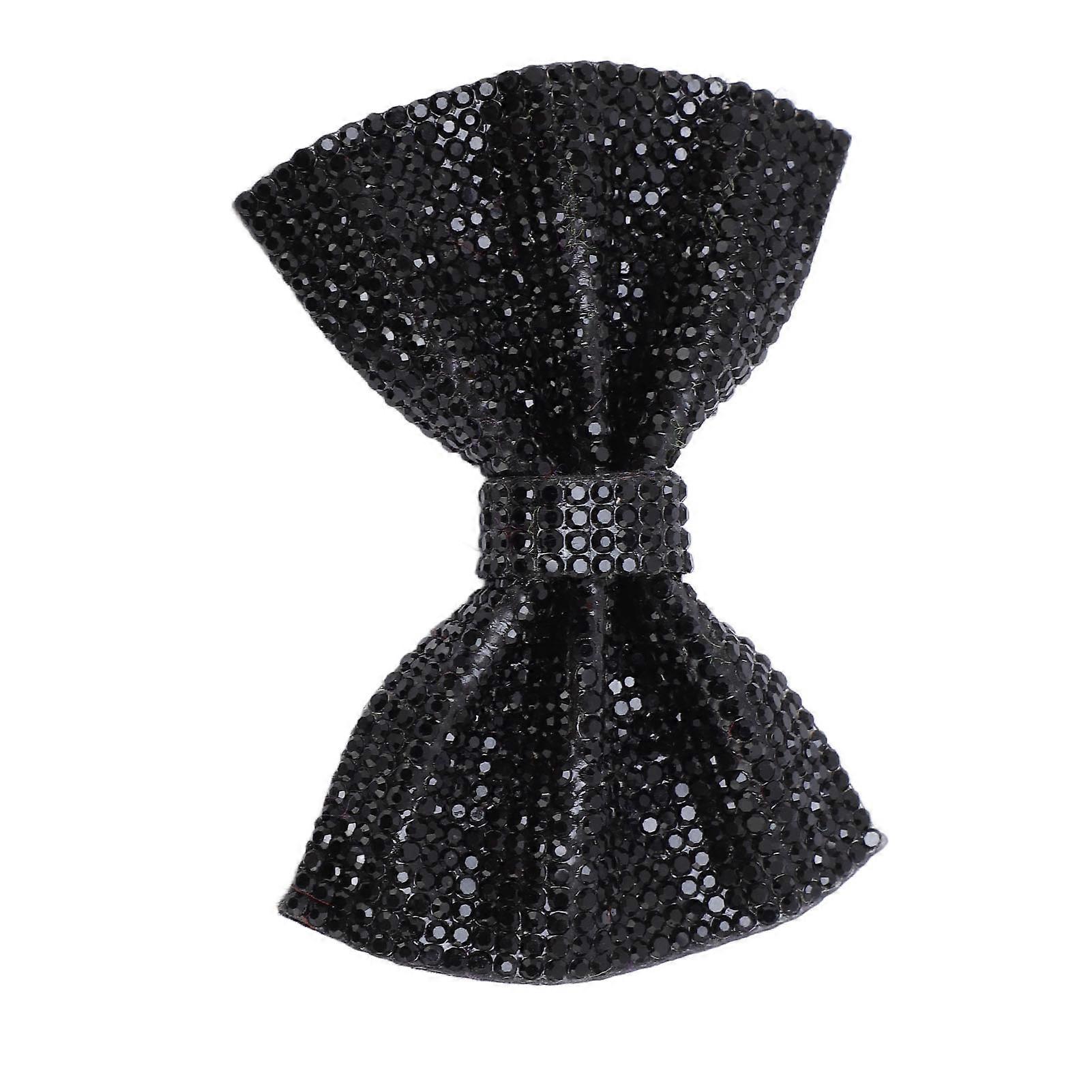 Black Rhinestone Bow Iron Patch Crystal Glass Decor for Clothes