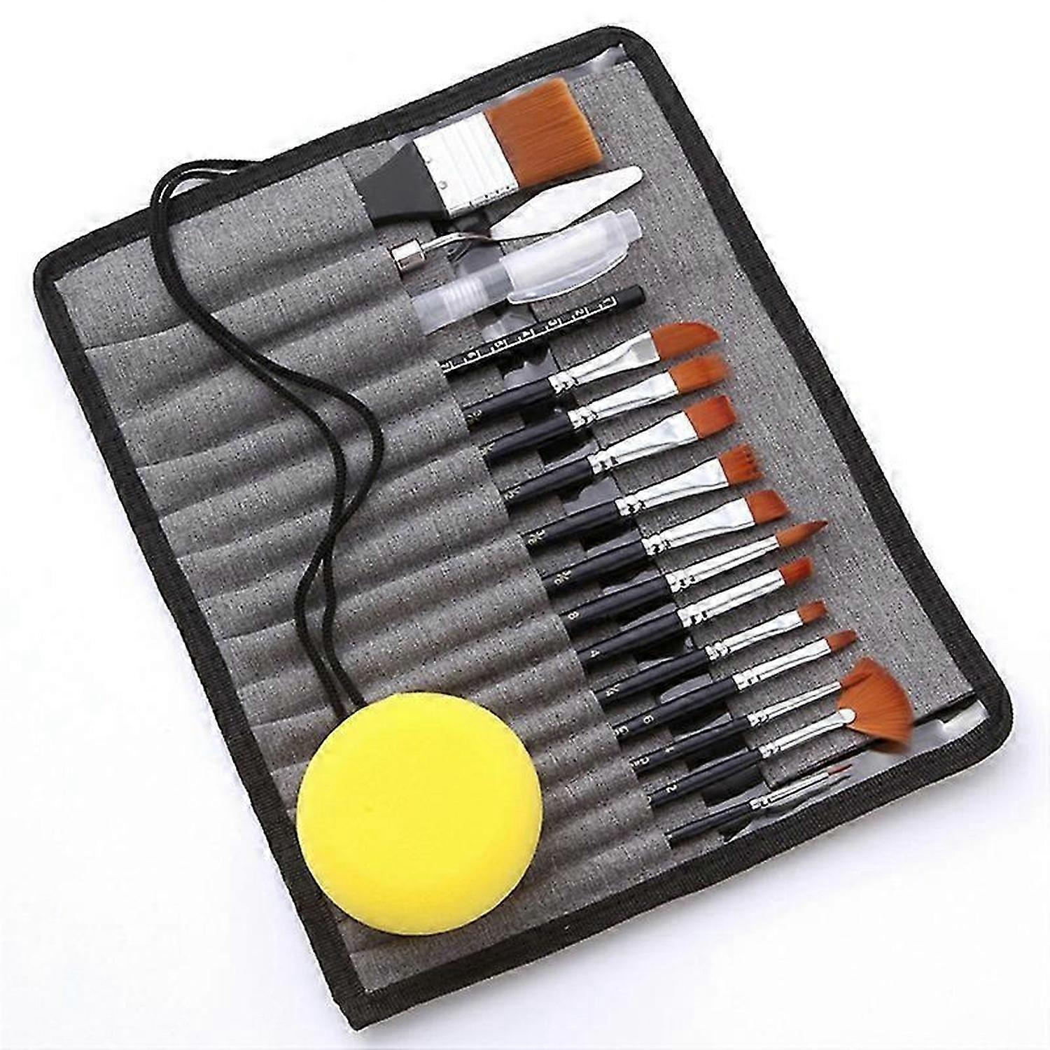 Nylon Hair Acrylic Paint Brushes with Drawstring Case,Paint Brush Set