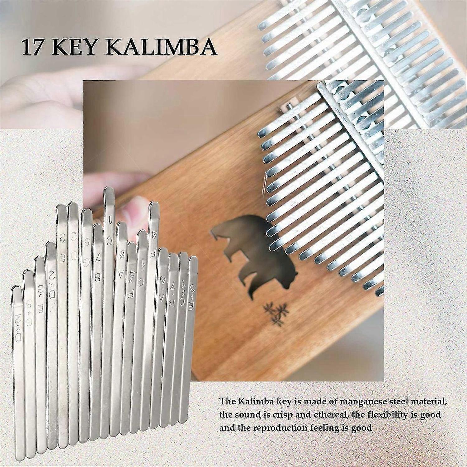 17 Keys Kalimba Thumb Finger Piano DIY Keys+Bridge+Tuning Hammer Kit
